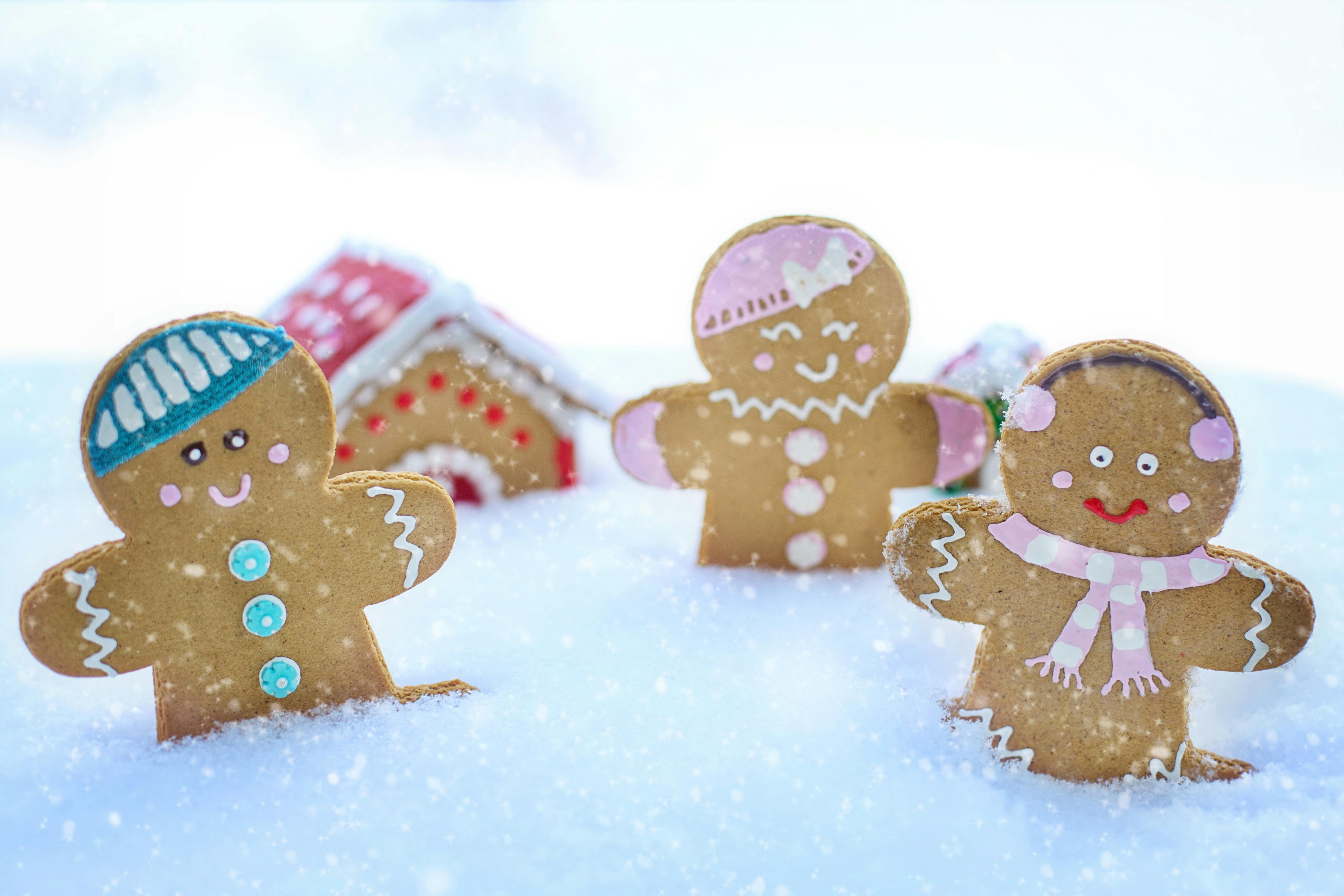 Gingerbread Men in Snow