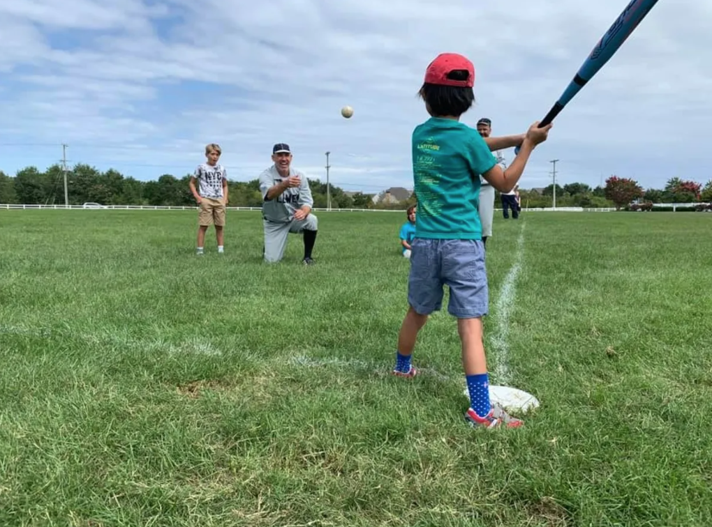 Father and Son Playing Baseball