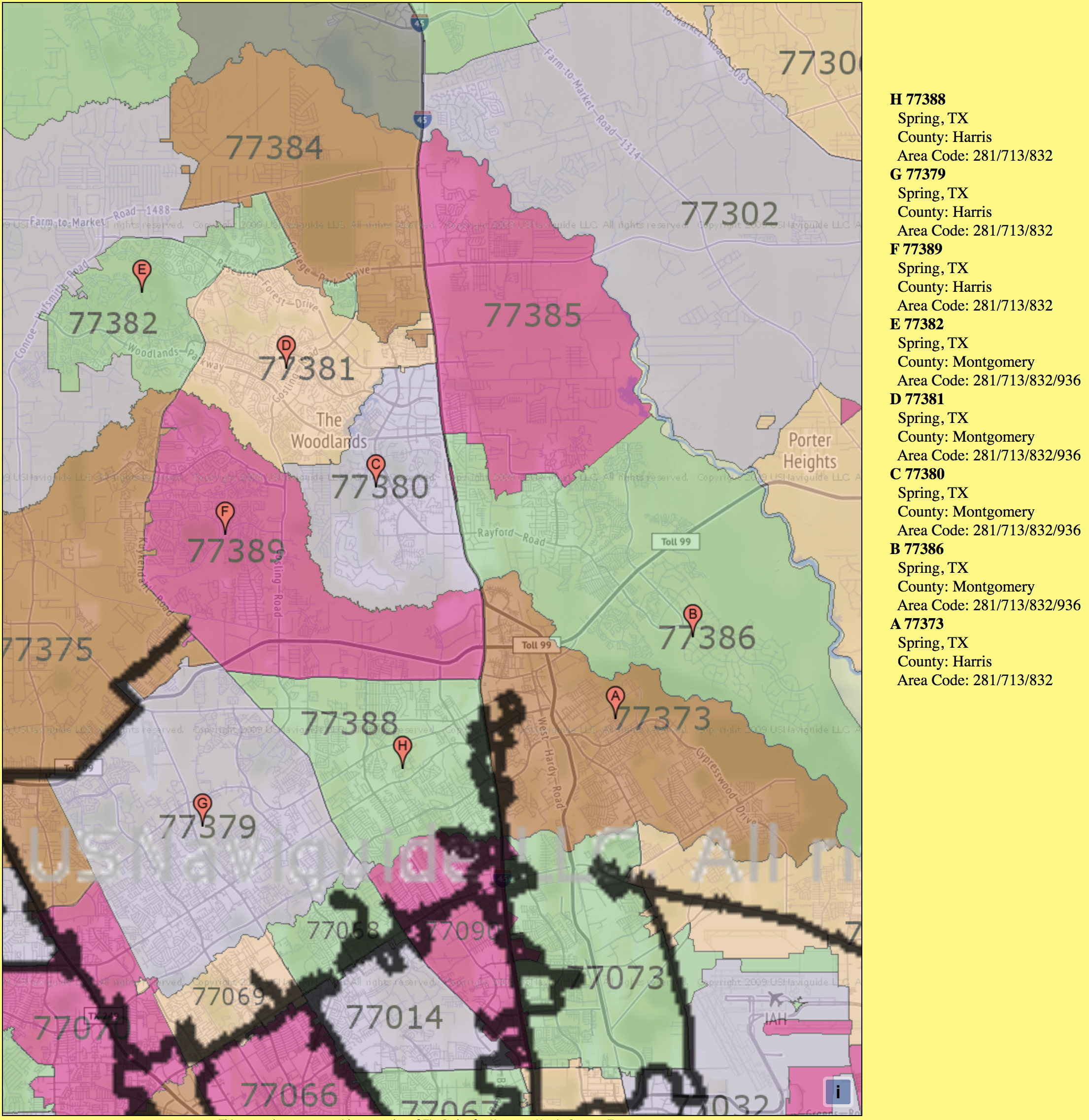 Zip Code Map Spring Tx Map Of Spring, Texas