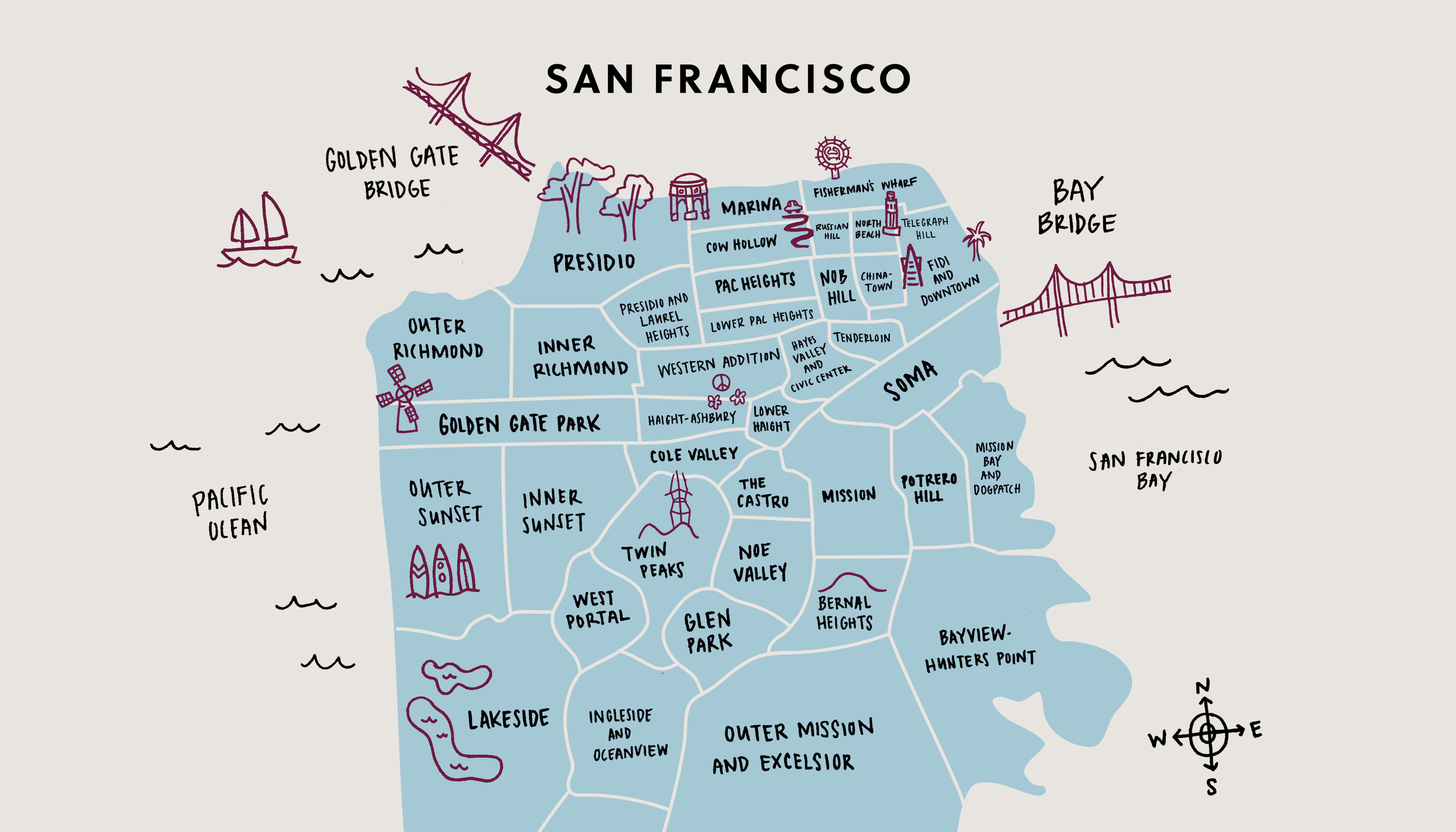 Map of San Francisco neighborhoods