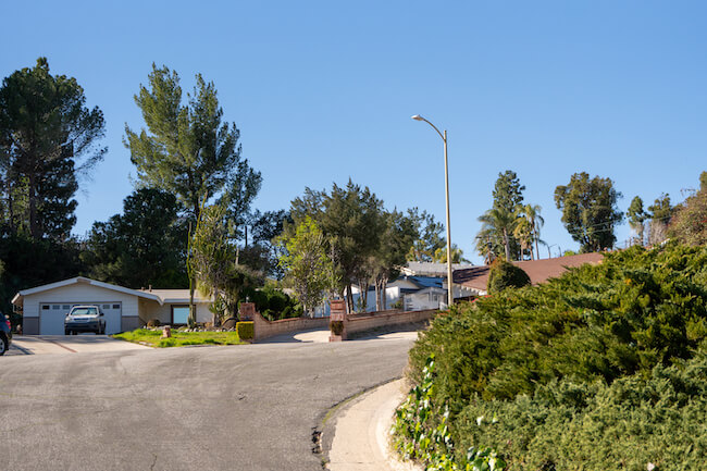 Granada Hills, Los Angeles, California, Cul de Sac in Granada Hills