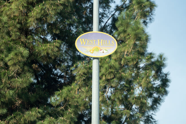 Neighborhood Sign in West Hills, Los Angeles,  CA