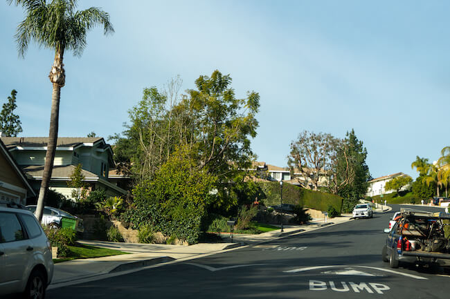 Street and Homes in West Hills, Los Angeles, CA