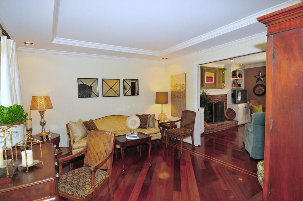 Living room showing Brazilian Cherry Floors