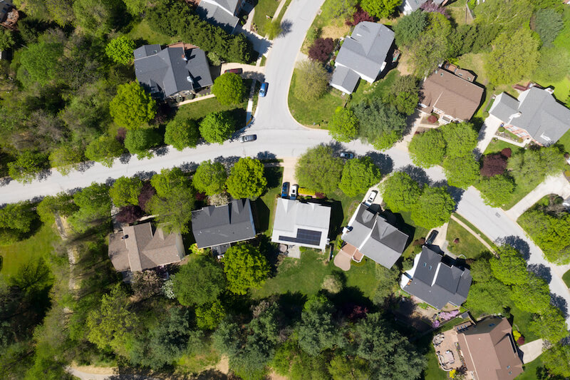 OVerhead Shot of Neighborhood