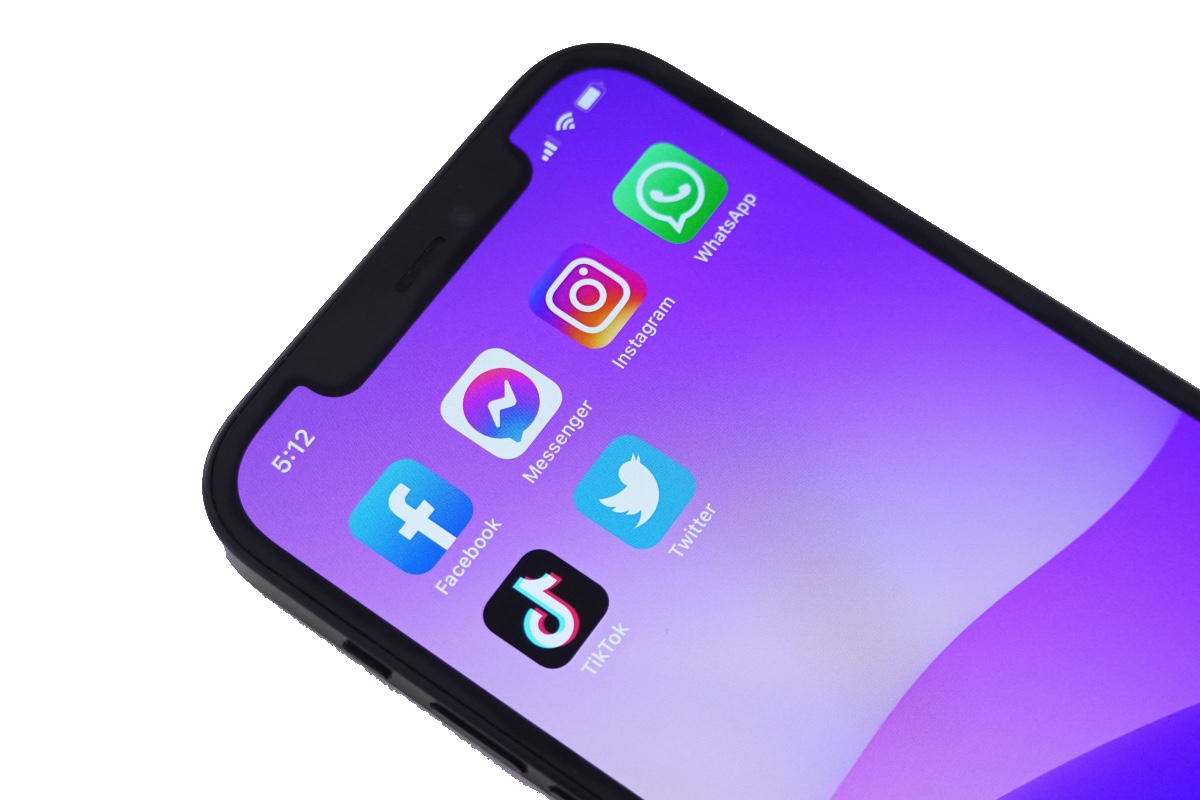 phone with social media icons