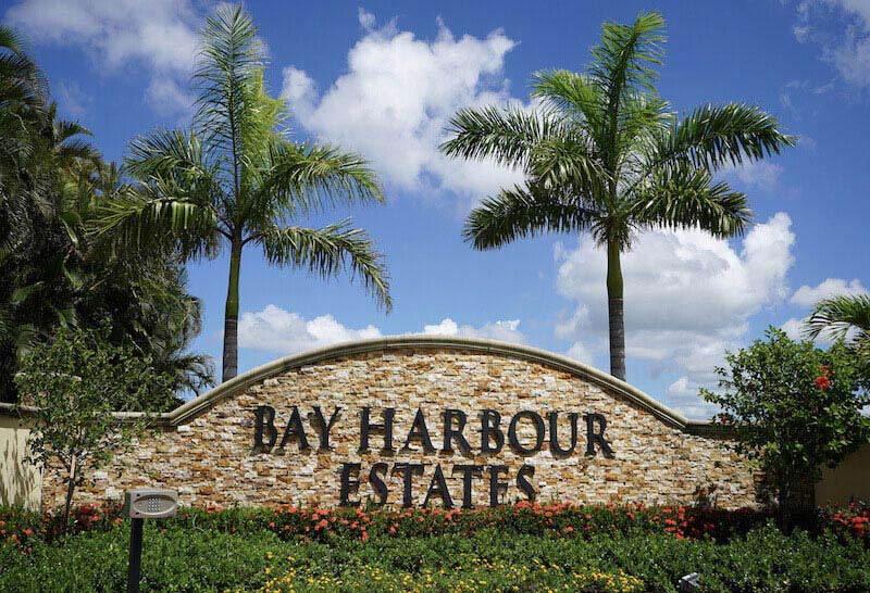 Bay Harbour Estates Neighborhood Sign in Fort Myers, Florida