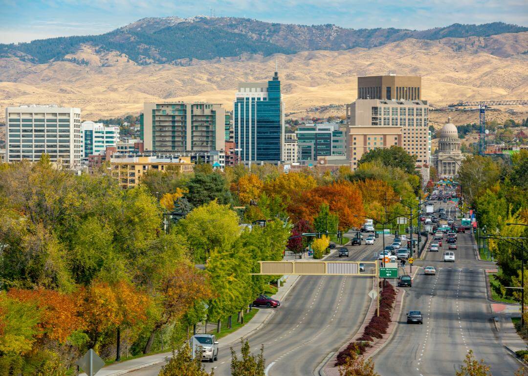 #1. Idaho Boise Idaho skyline in autumn