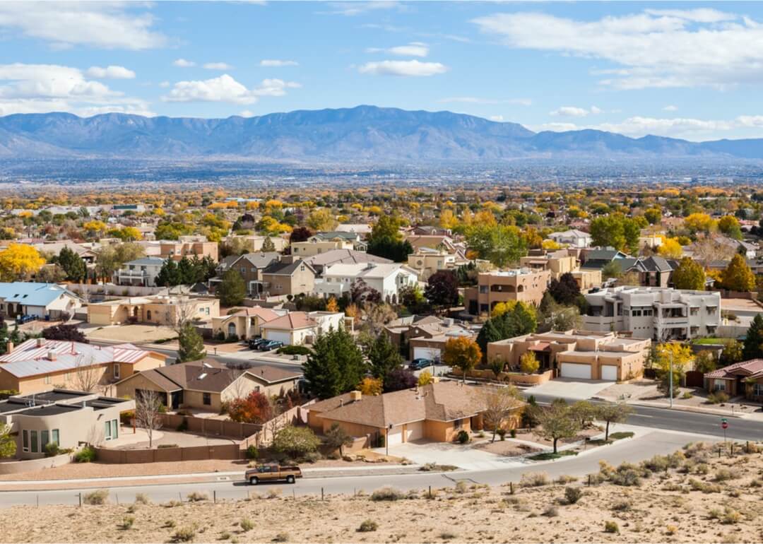 #5. New Mexico Elevated view of Albuquerque residential suburbs