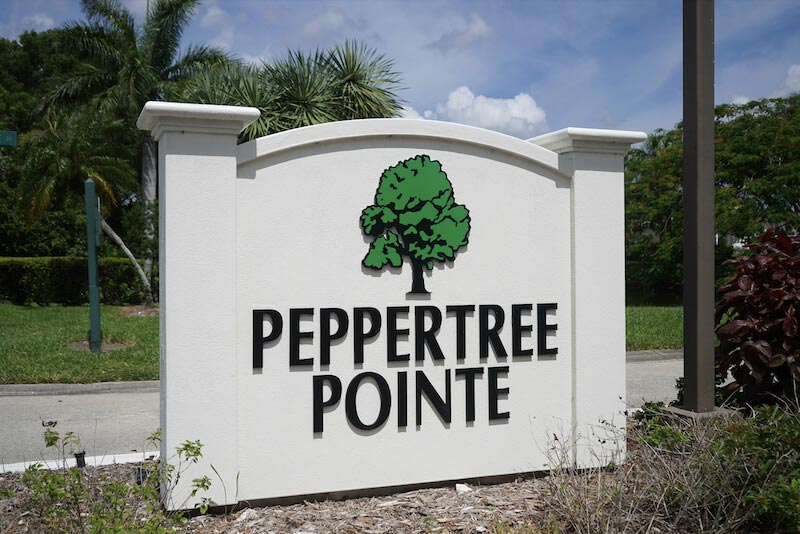 Peppertree Pointe Neighborhood Sign in Fort Myers, Florida