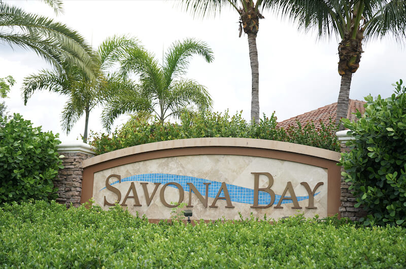 Savona Bay Neighborhood Sign in Fort Myers, Florida