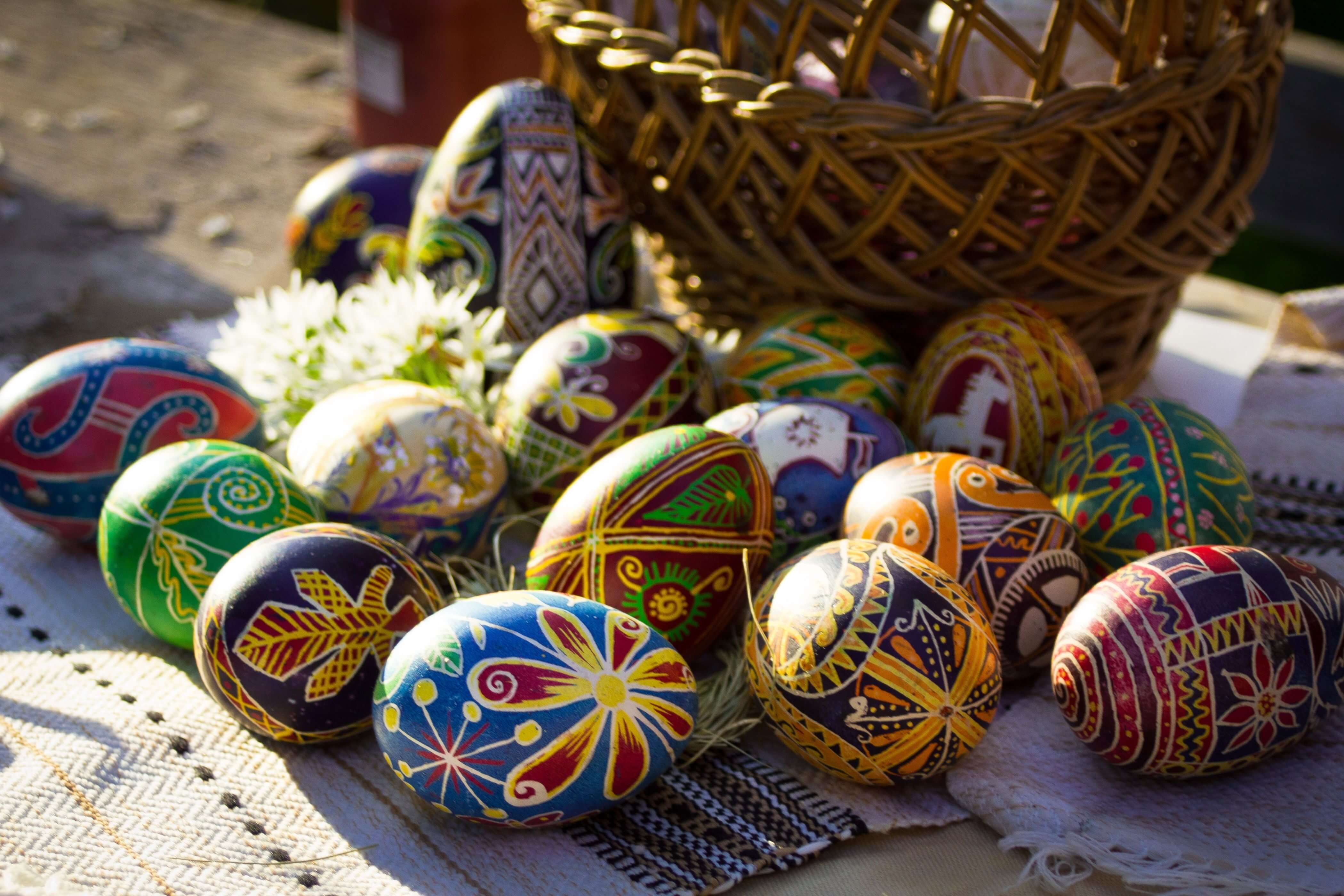 Decorative Ukranian painted eggs.
