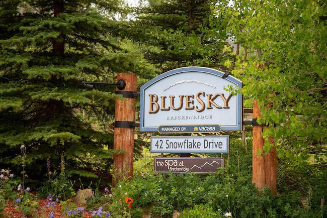 BlueSky Condo Sign in Breckenridge, Colorado
