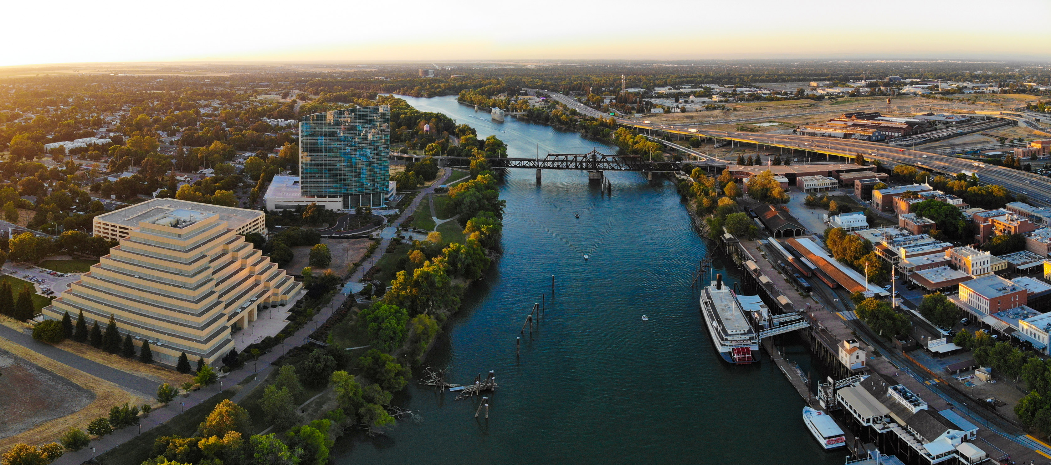 Sacramento Skyline from Drone