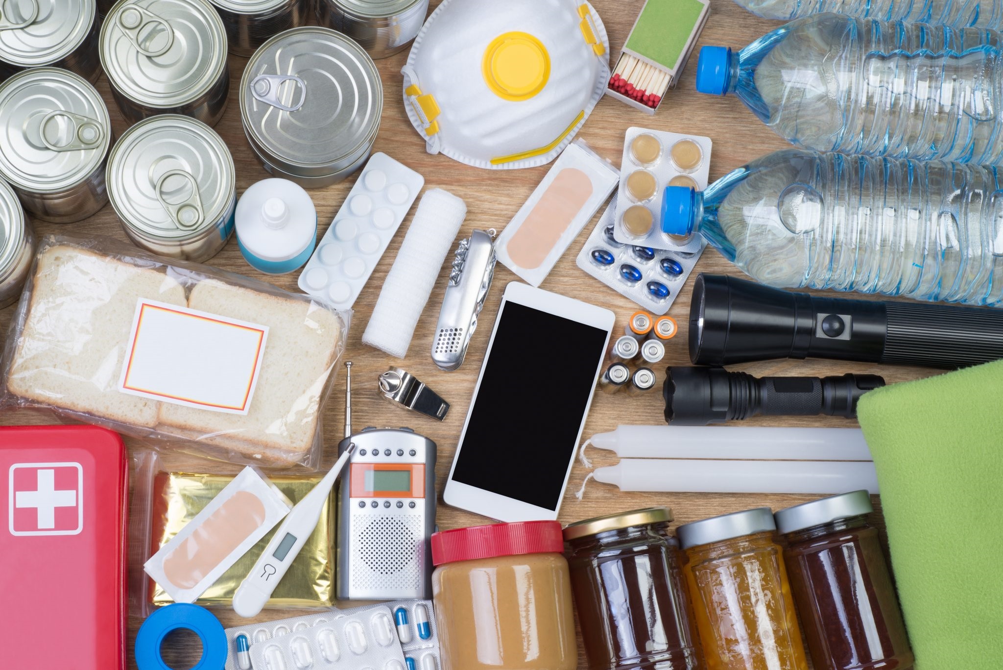 A well-stocked emergency kit]
