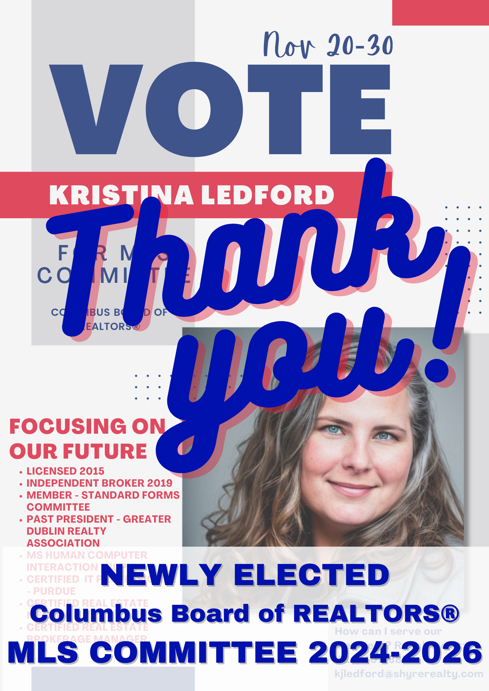 Thank You! -- Elected To Columbus Board Of REALTORS