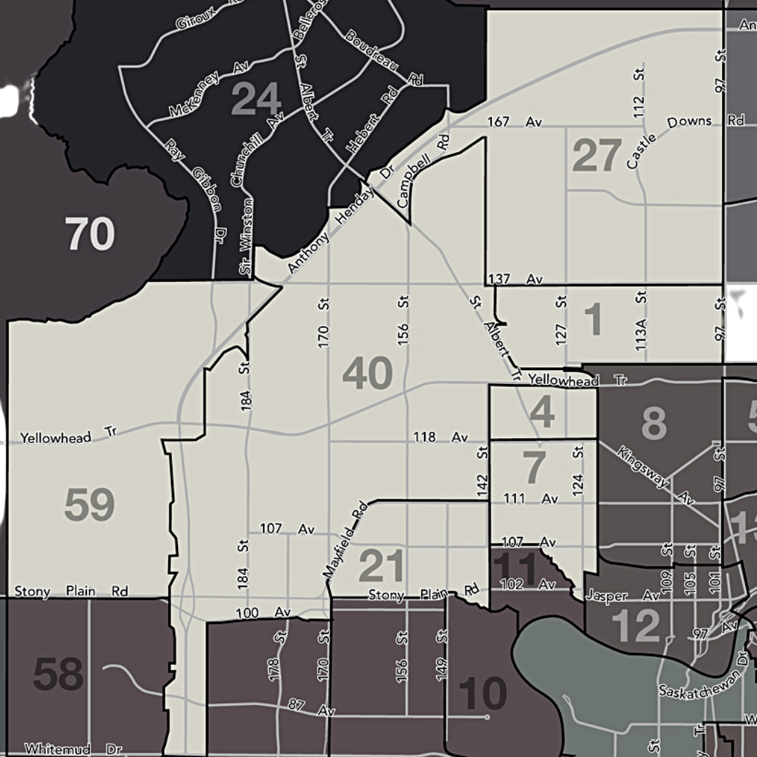 North West Edmonton Real Estate Zone Map