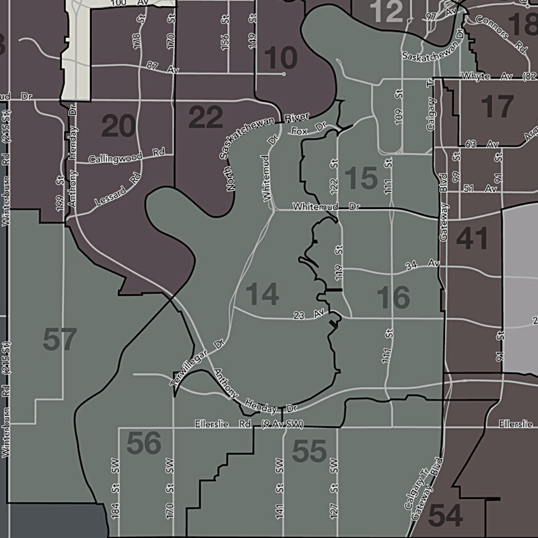 Southwest Edmonton Real Estate Zone Map