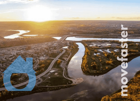 An overhead shot of the Fort McMurray community.