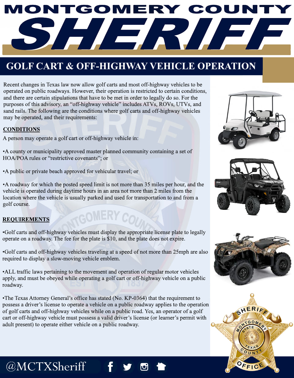 Texas Golf Cart Laws - Recent Changes
