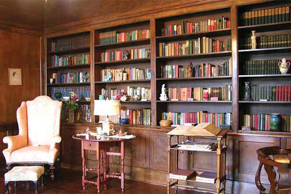 Interior shot of the library in the Brown Mansion