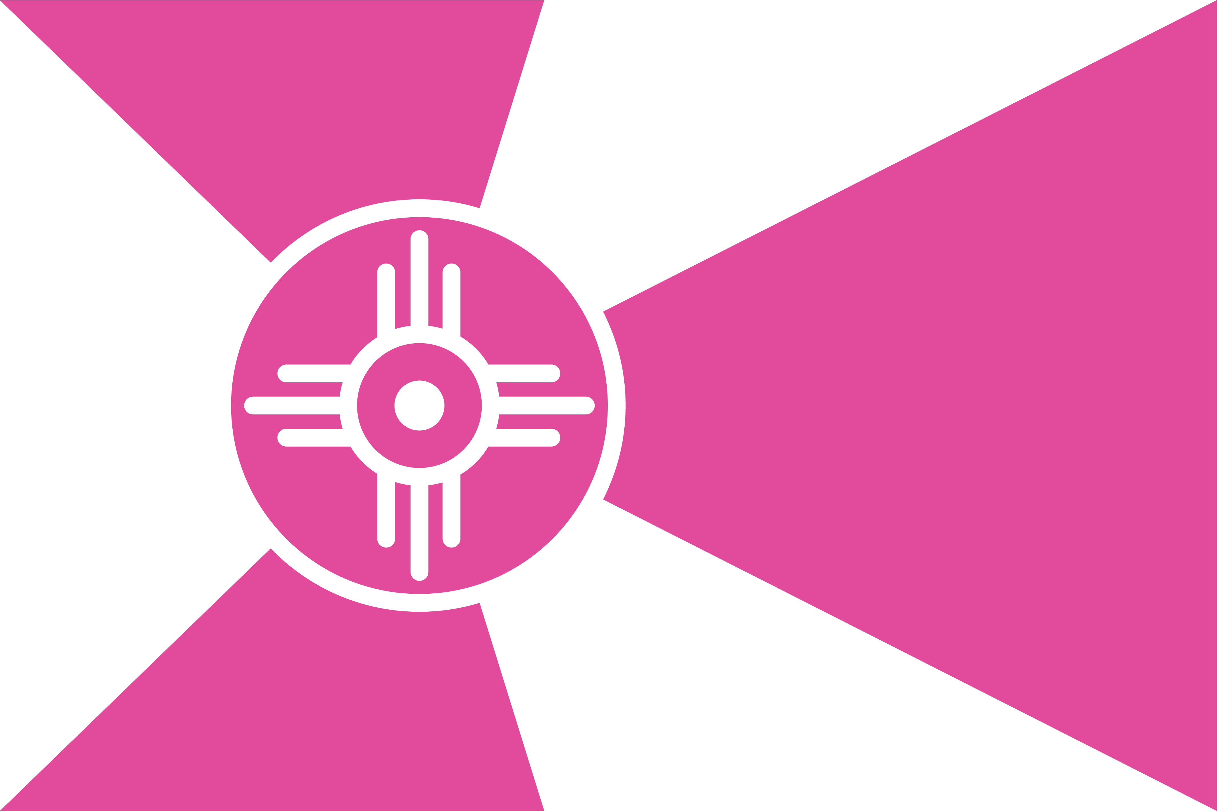 Wichita, KS city flag decorated with the Urban Cool ICT pink brand color
