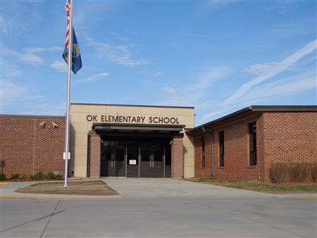 Image of the front of OK Elementary School