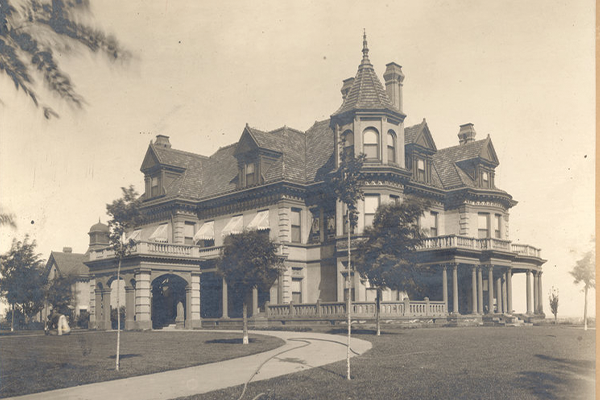 Very old photo of the Overholser Mansion