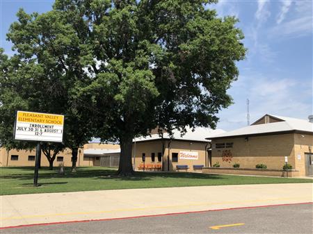 Image of the front of Pleasant Valley Elementary School