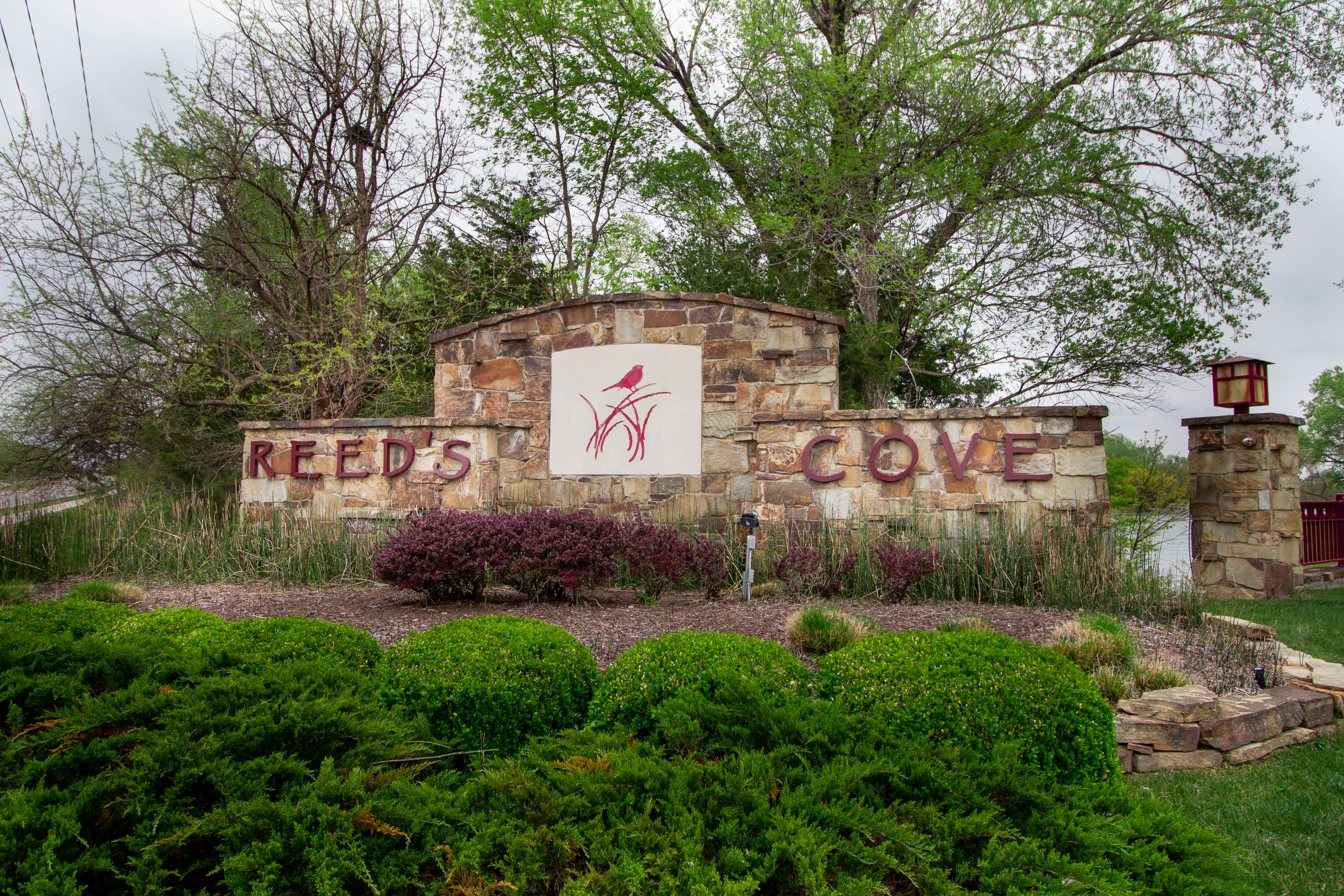 Sign at the entrance of the Reeds Cove subdivision