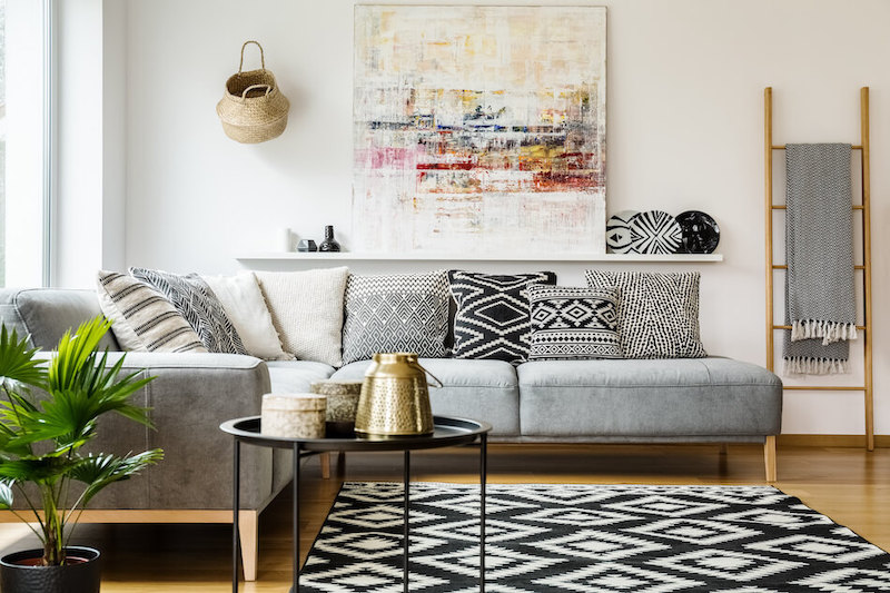 Prints and Patterns Add Personality to Living Rooms