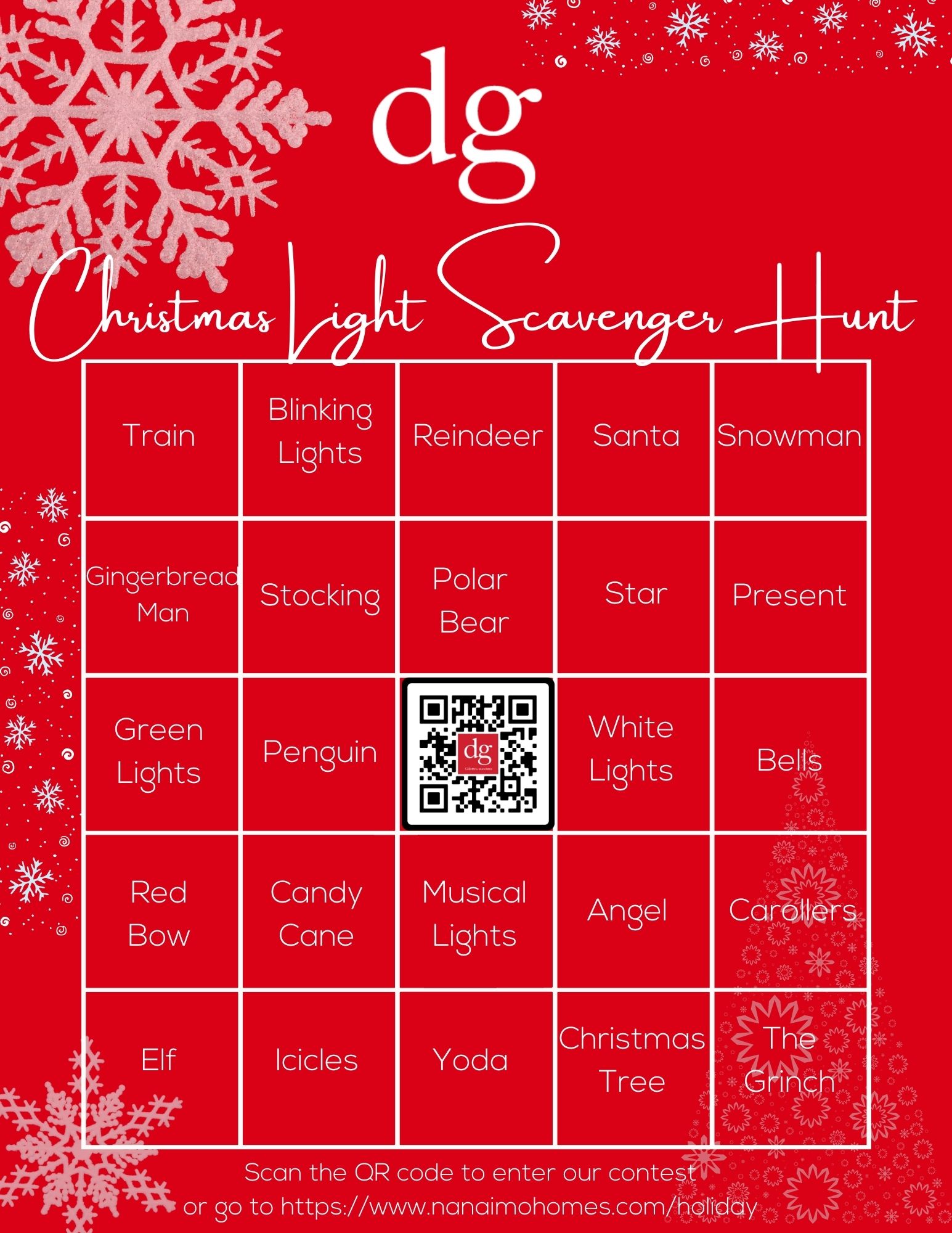 Contest Scavenger Hunt Card Christmas Scavenger Hunt Card