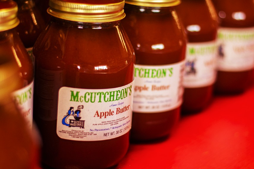 Apple Butter in jars for sale at Plymouth Orchards Cider Mill