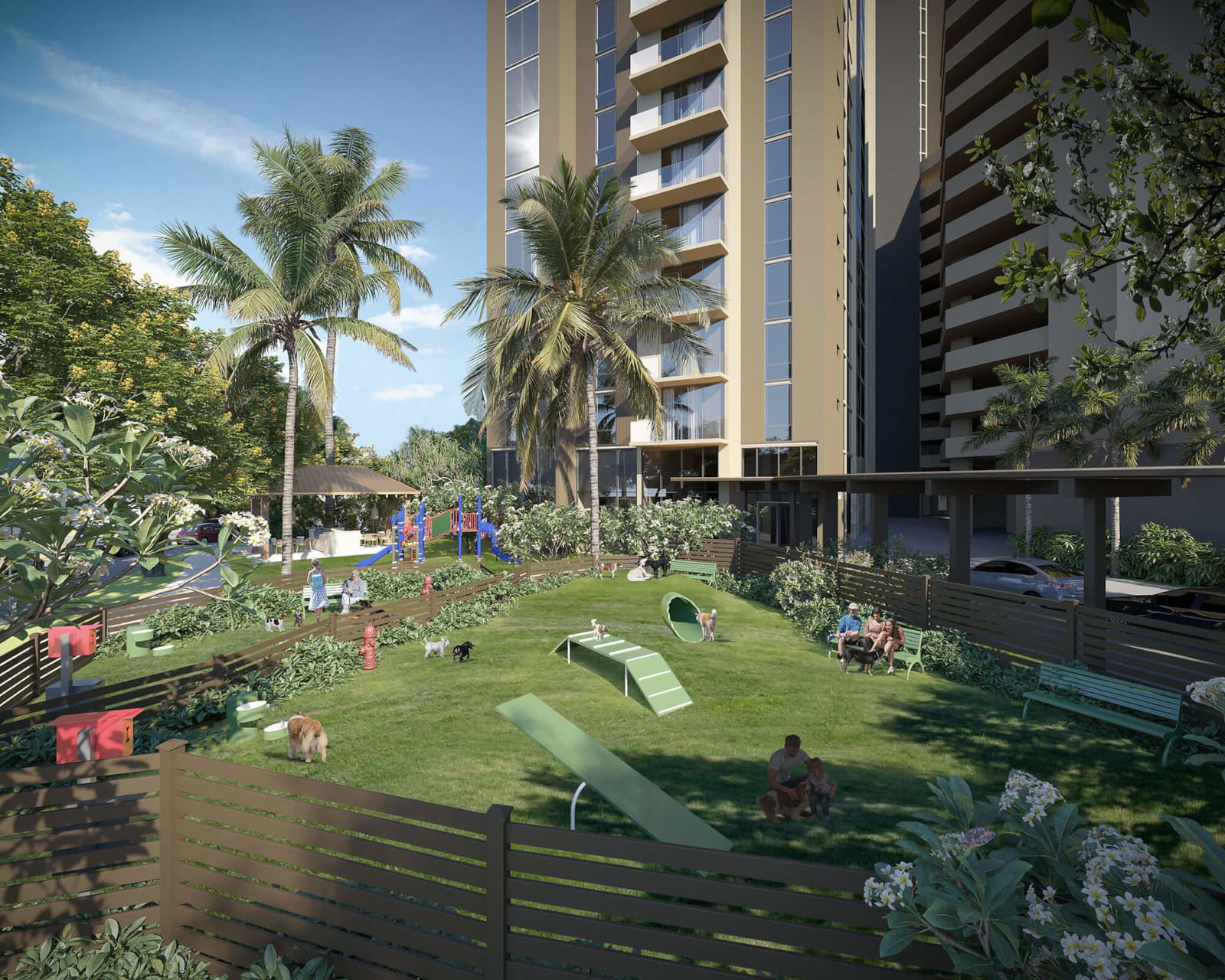 Dog Park Rendering For Kuilei Place in Honolulu