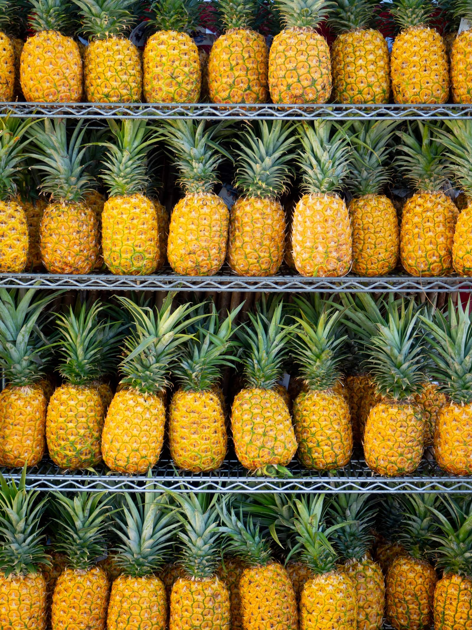 Pineapples stacked together