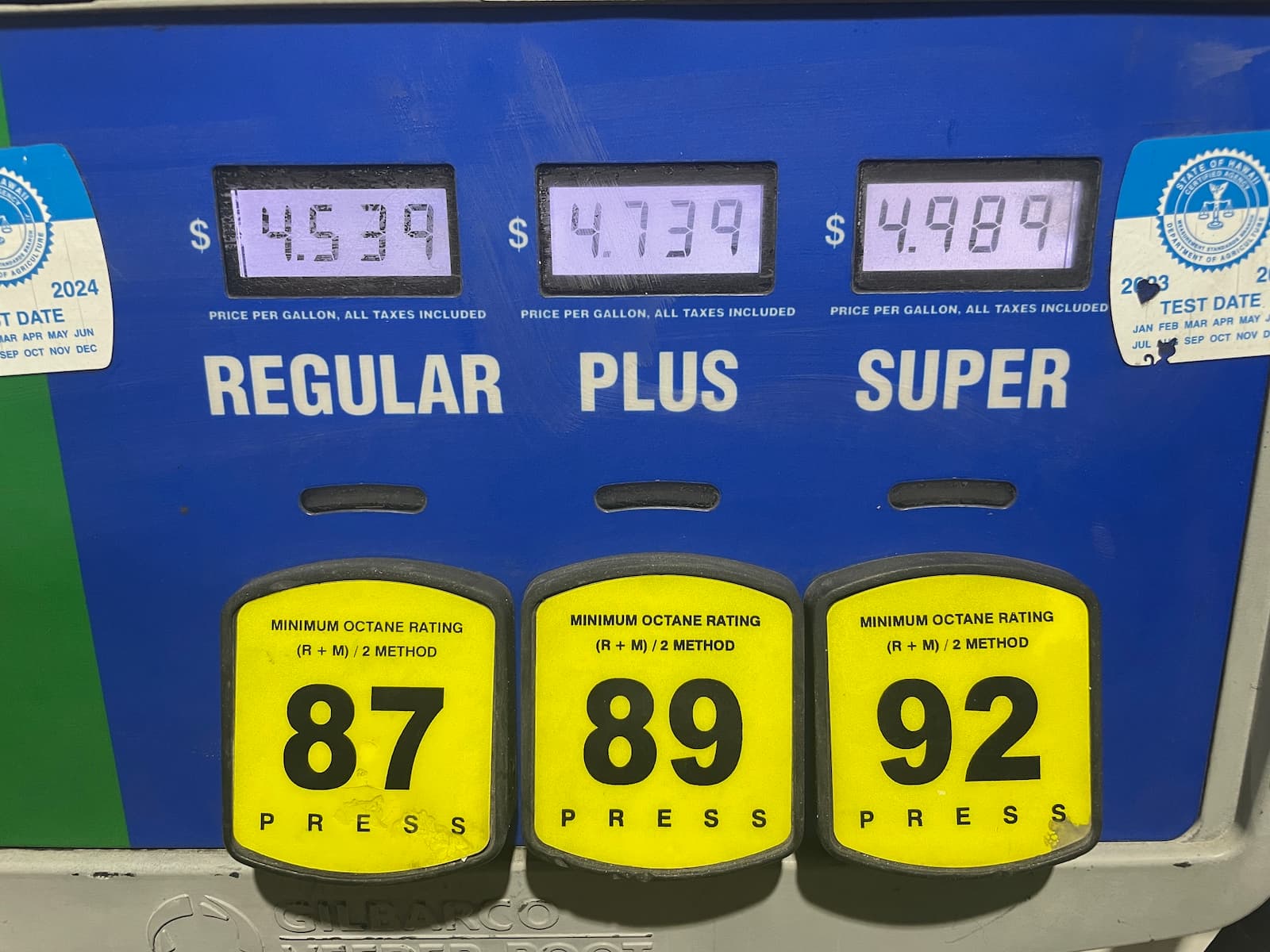 Gas Prices On Oahu in January 2024