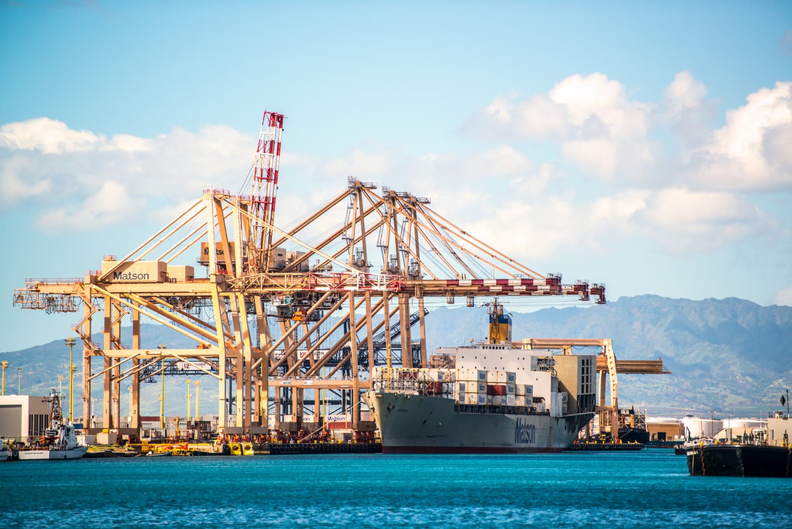 Ship being unloaded