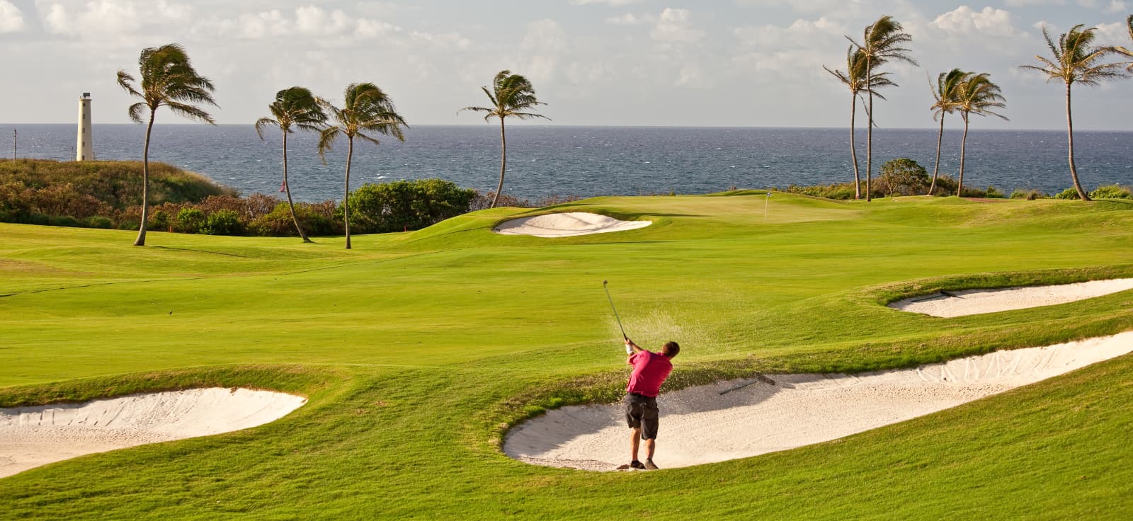 A generic golf course shot in Hawaii overlooking the ocean