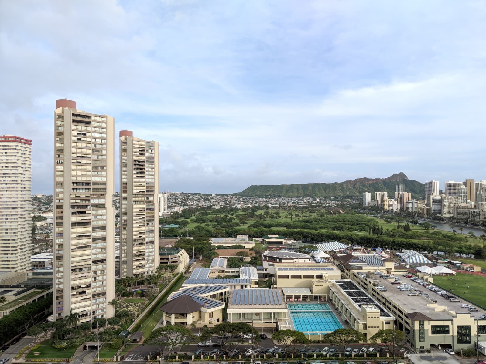 Aerial shot of Iolani Private School