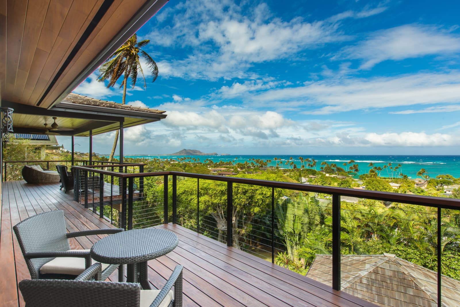 View off the porch of a home in Lanikai