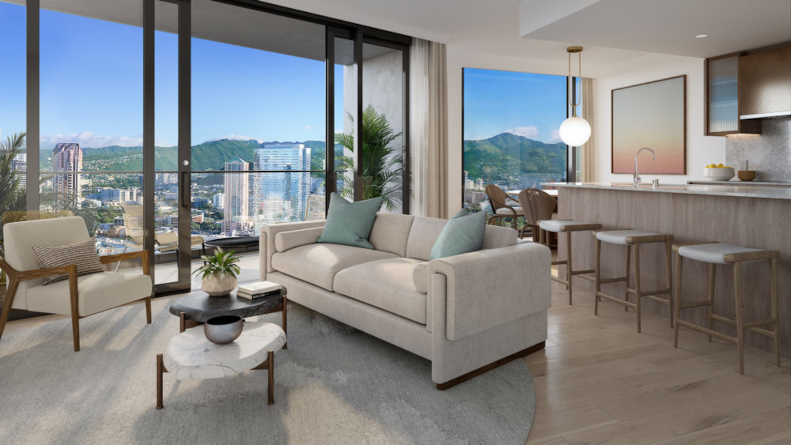 Living room at Koula, Oahu