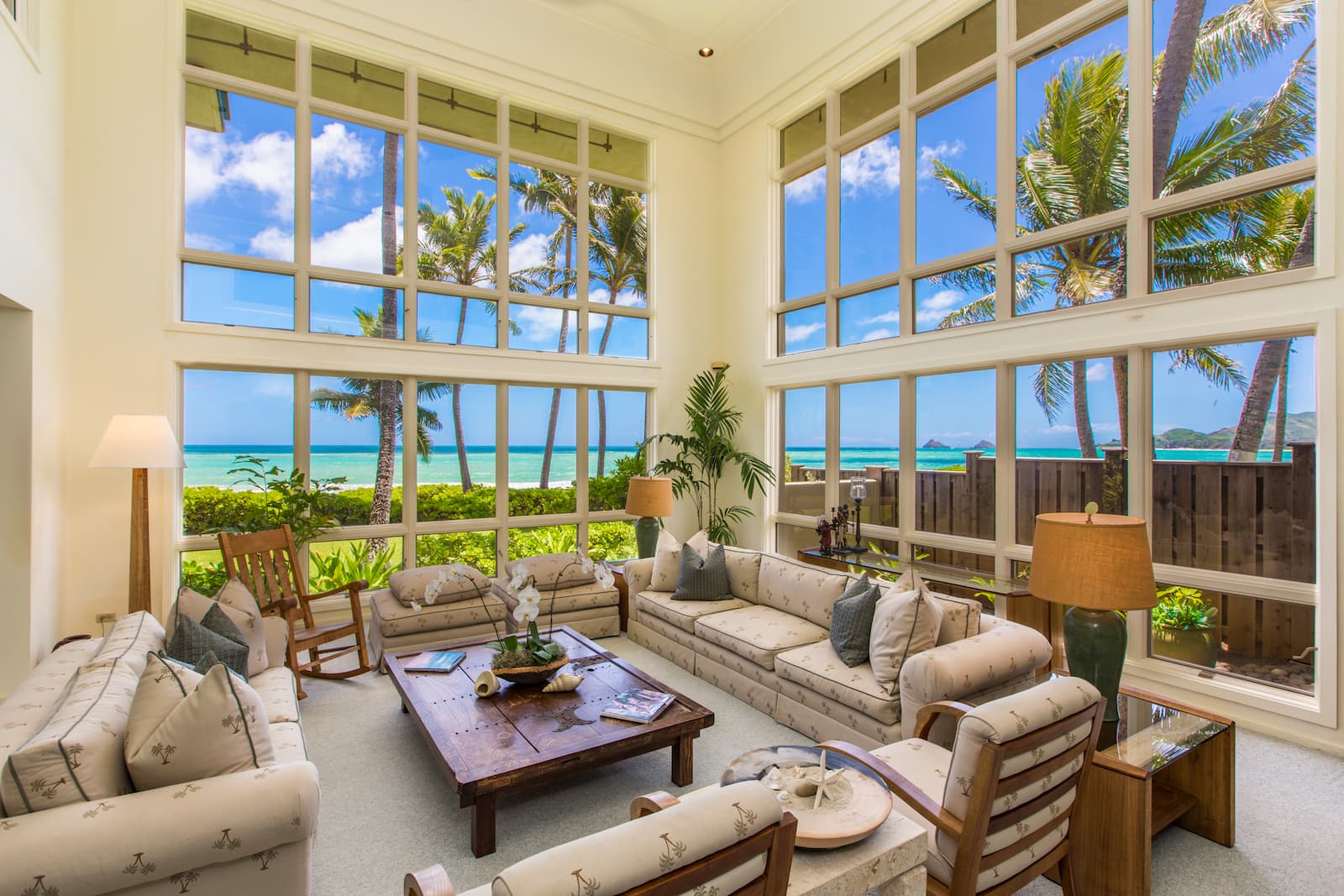 Living room of an Oahu luxury home
