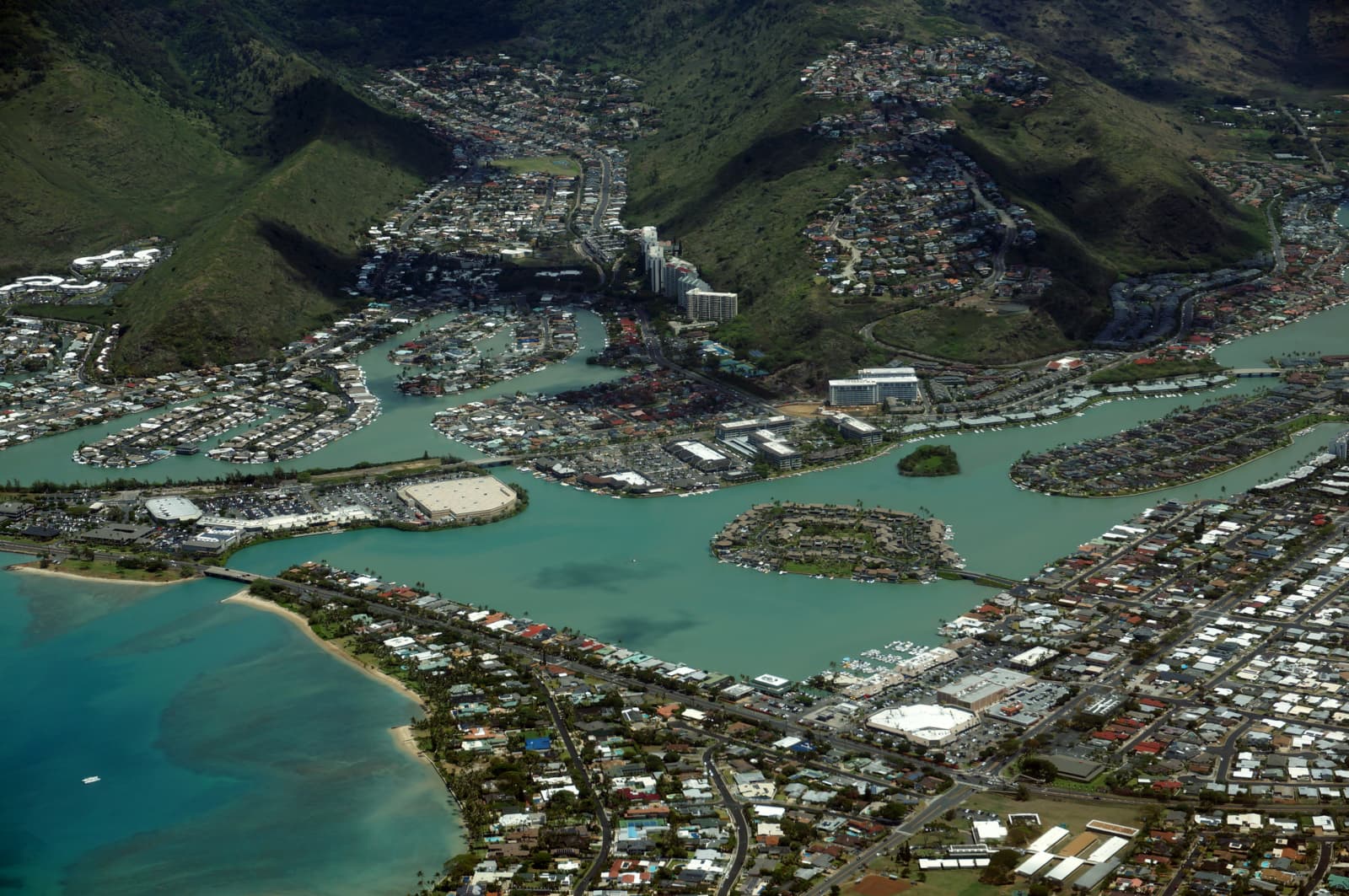 Generic Hawaii Kai aerial shot showing the marina