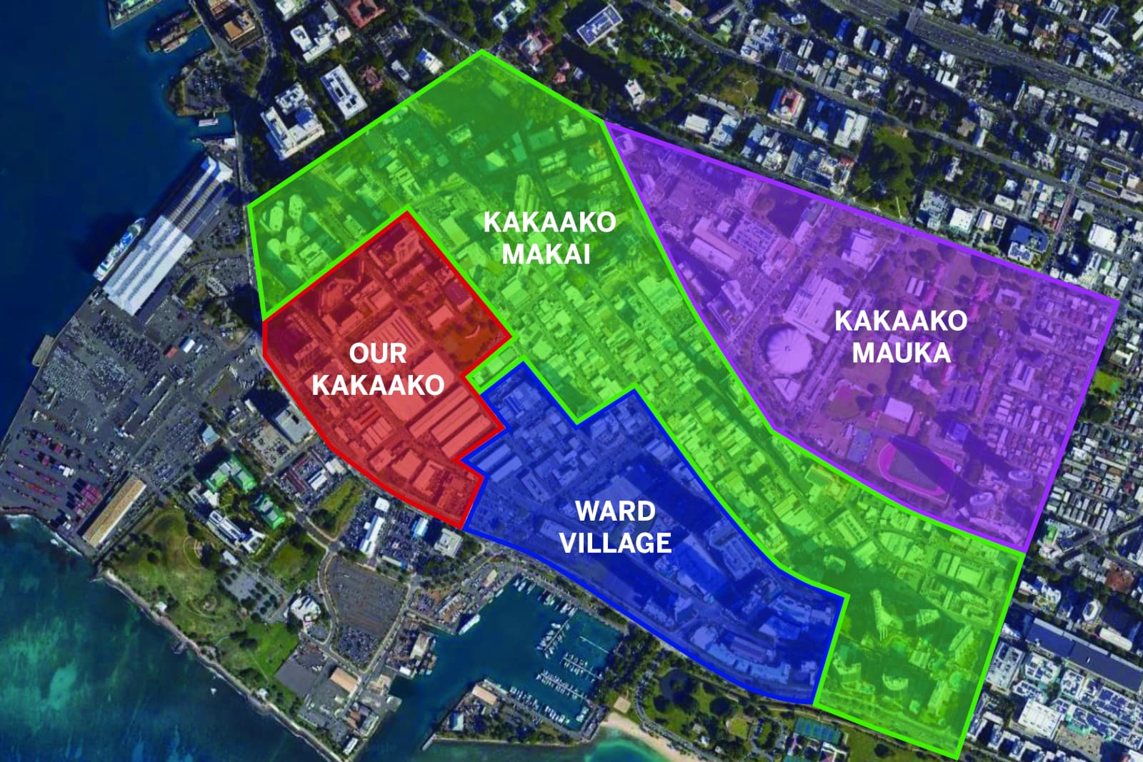 Kakaako Neighborhood Information Condos For Sale   Kakaako Map S 