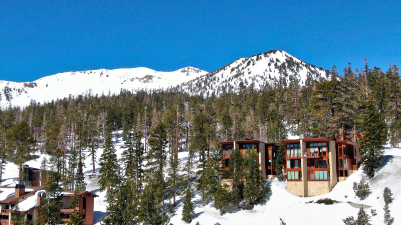 Drone Photo of Altis Luxury Ski-In-Out Townhome on the slopes of Mammoth Mountain