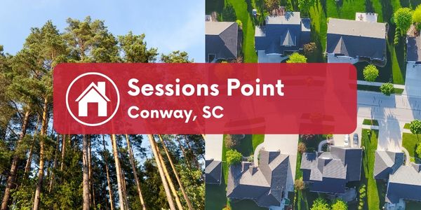 inforgraphic with pictures of homes and area of sessions point in conway sc