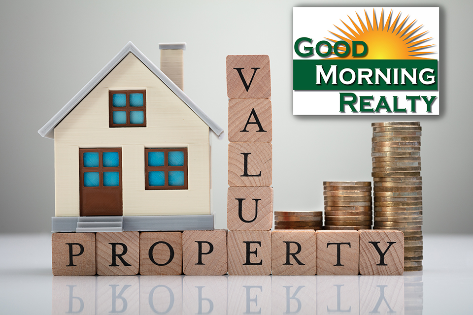Good Morning Realty Logo over Property Values 