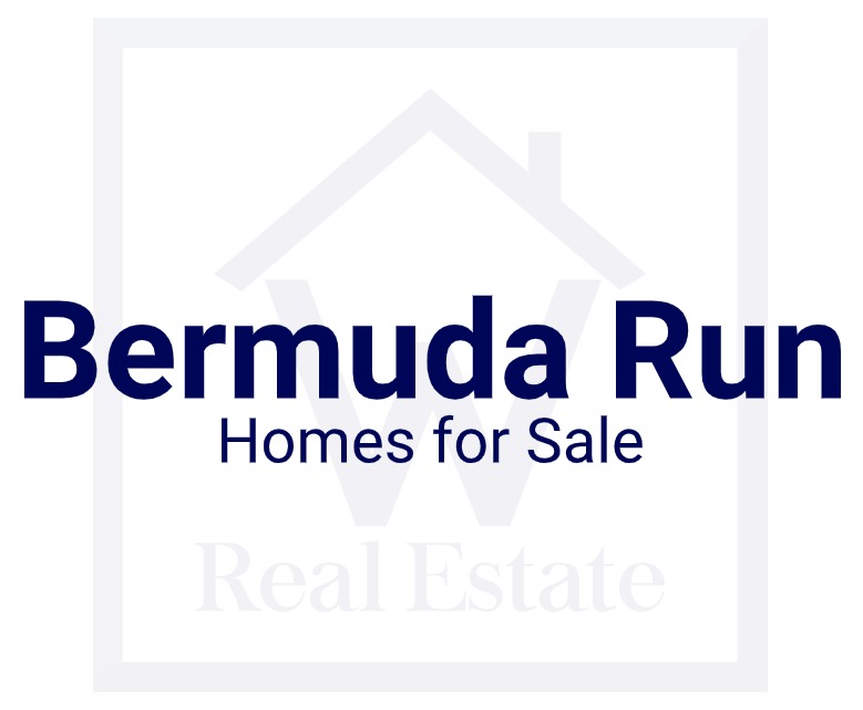 A custom pic showing the words "Bermuda Run Homes for Sale" over W Real Estate's logo.