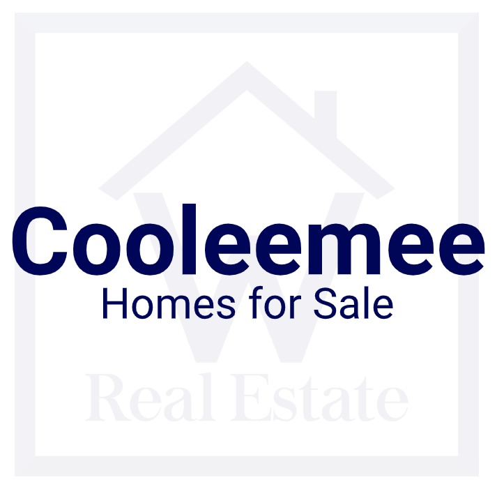 A custom pic showing the words "Cooleemee Homes for Sale" over W Real Estate's logo.