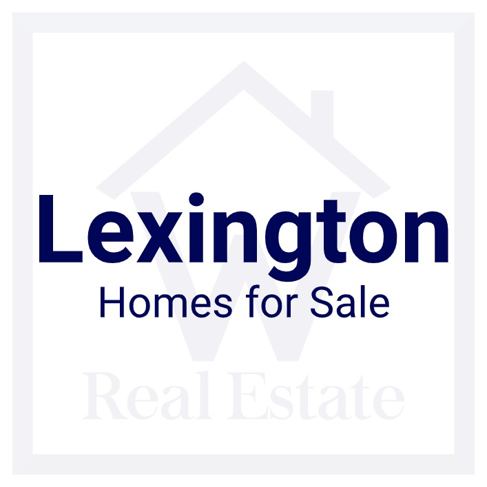 A custom pic showing the words "Lexington Homes for Sale" over W Real Estate's logo.
